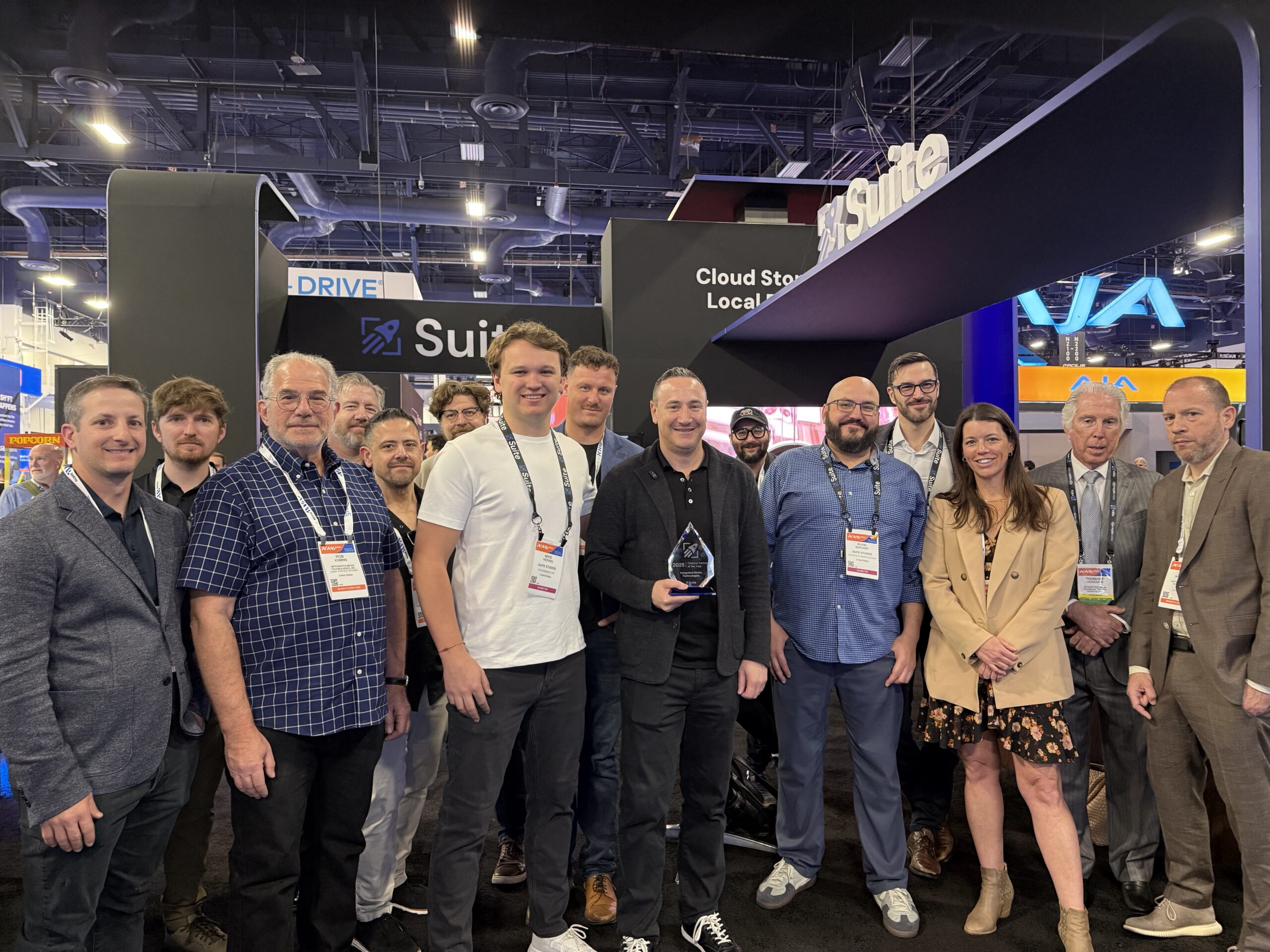 IMT accepts Suite Studios "Channel Partner of the Year" award at NAB Show 2026.